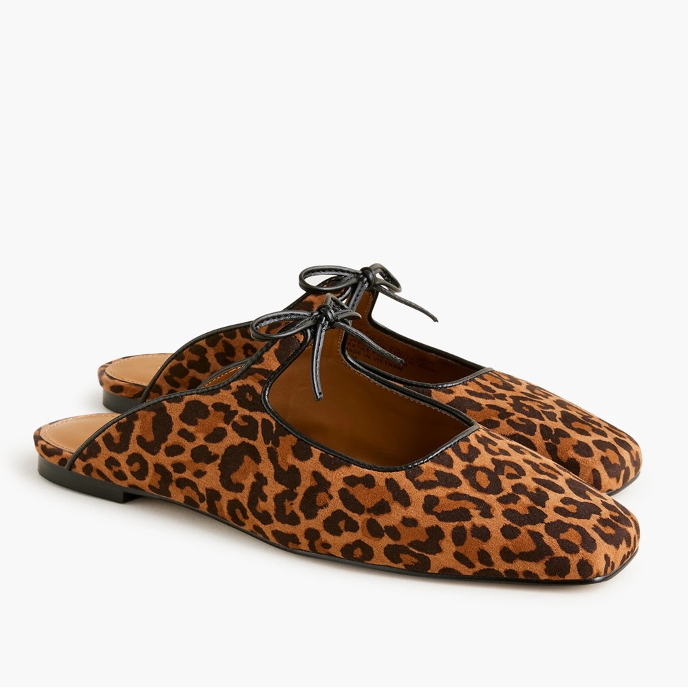 J Crew Factory Bow slip-on mules